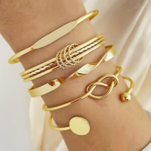 5-7pcs Bracelet Set Creative Simple Temperament Lady Twisted Hip Hop Style Bracelet