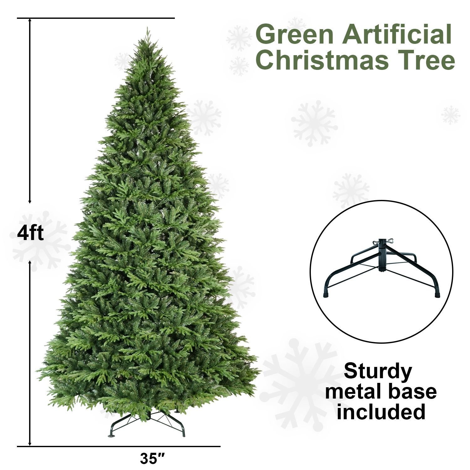 4ft PE PVC Hybrid Automatic Tree Steel Wire Wire Artificial Christmas Tree - Image 9